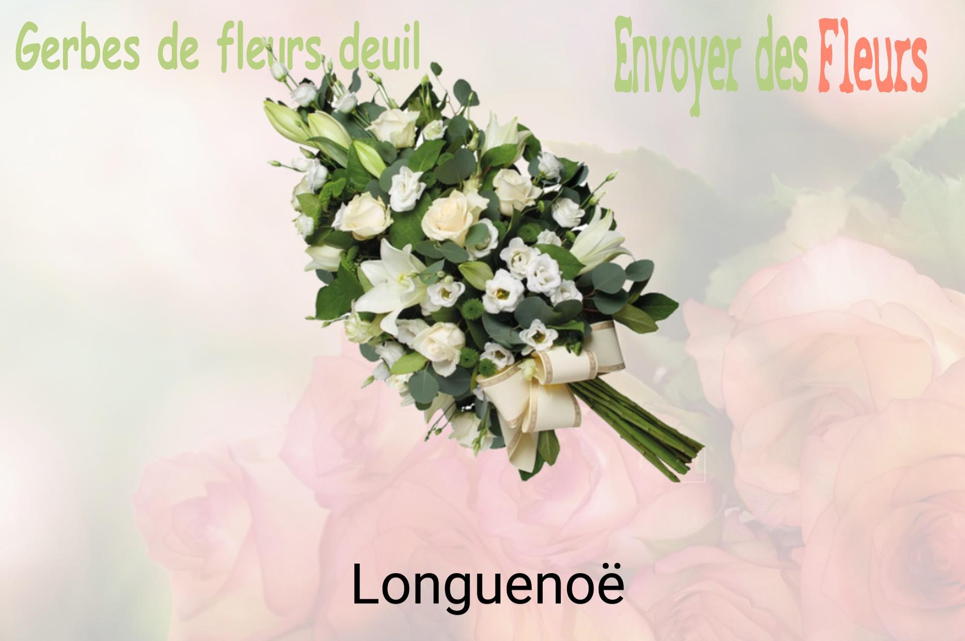 Gerbe de fleurs de deuil livrée à Longuenoë
